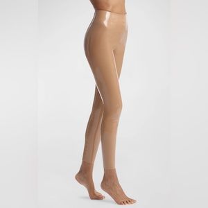 Commando Classic Patent Faux Leather Firming Leggings- Cocoa  NWT